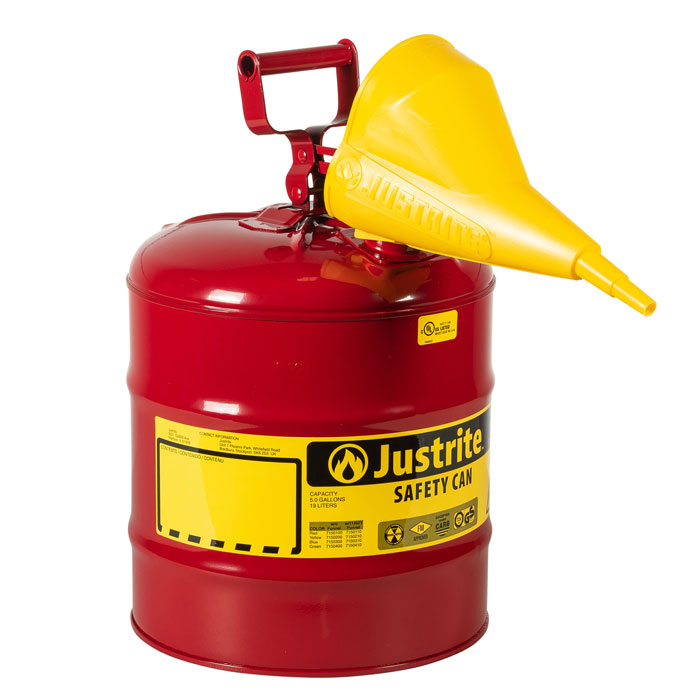 Safety Can-5gal Gas Type 1 w/ Funnel - Site & Environmental